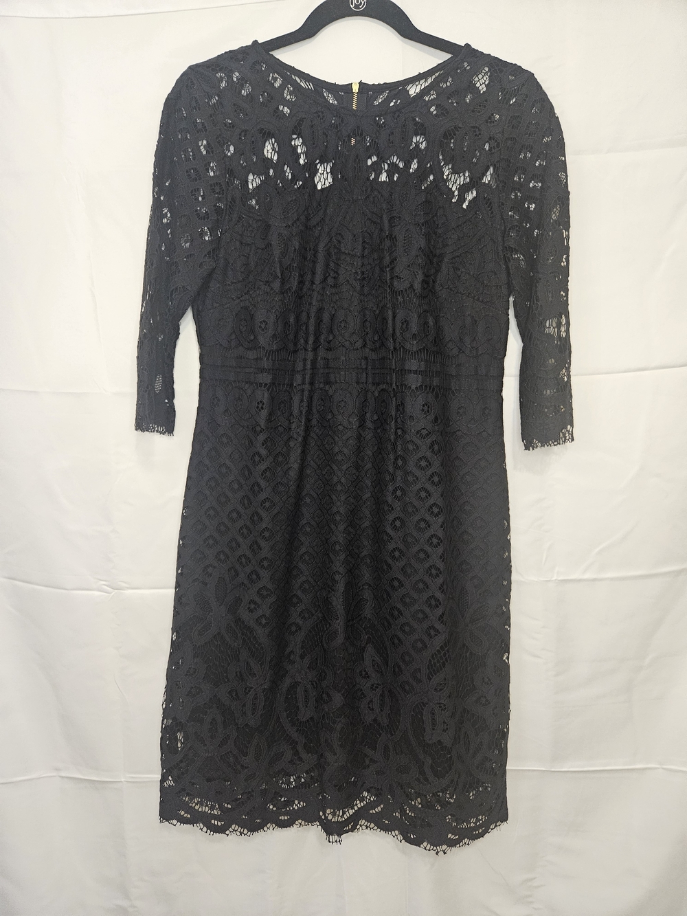 Taylor Black Floral Lace Knee-Length Sheath Dress 6 Business Casual Party Date